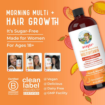 aceght's Liquid Multivitamin + Hair Growth With Clinically Tested Lustriva