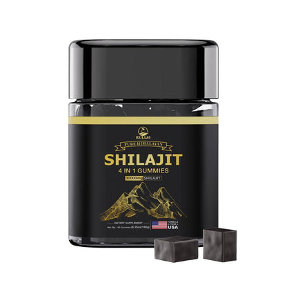 4 IN 1 Pure Himalaya Shilajit Gummies，with Ashwagandha、Turmeric、Choline&other herbs