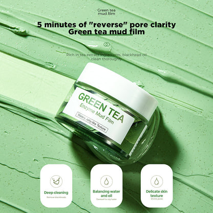 Mascarilla de arcilla enzimática de té verde: limpieza profunda, adecuada para pieles grasas 