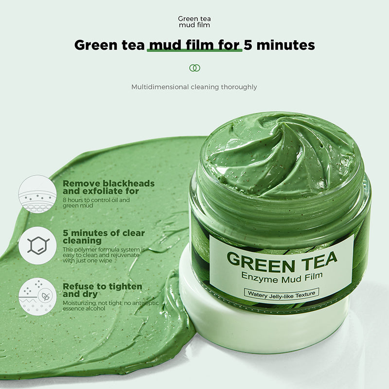 Green tea enzyme clay mask-Deep cleansing, suitable for oily skin