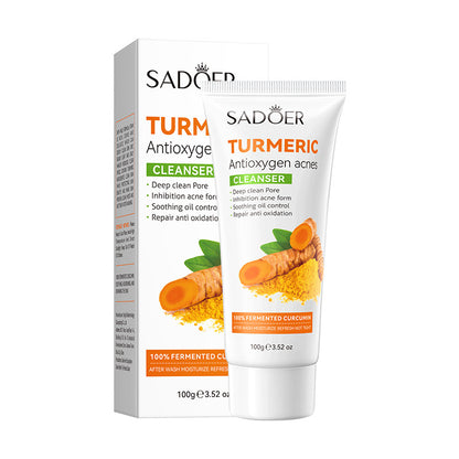 Turmeric Cleanser, suitable for all skin types, gently fights dark spots