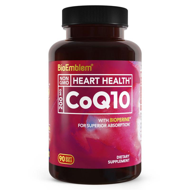 CoQ10 with BioPerine 90 Count, 200mg Softgels